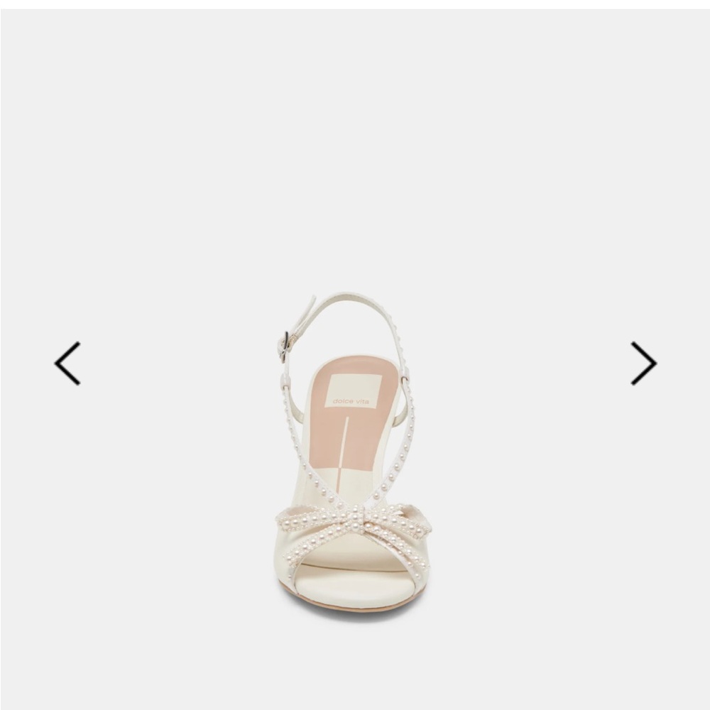 BRAND NEW, never been worn—Dolce Vita Lonny pearl heels white satin - Picture 3 of 6